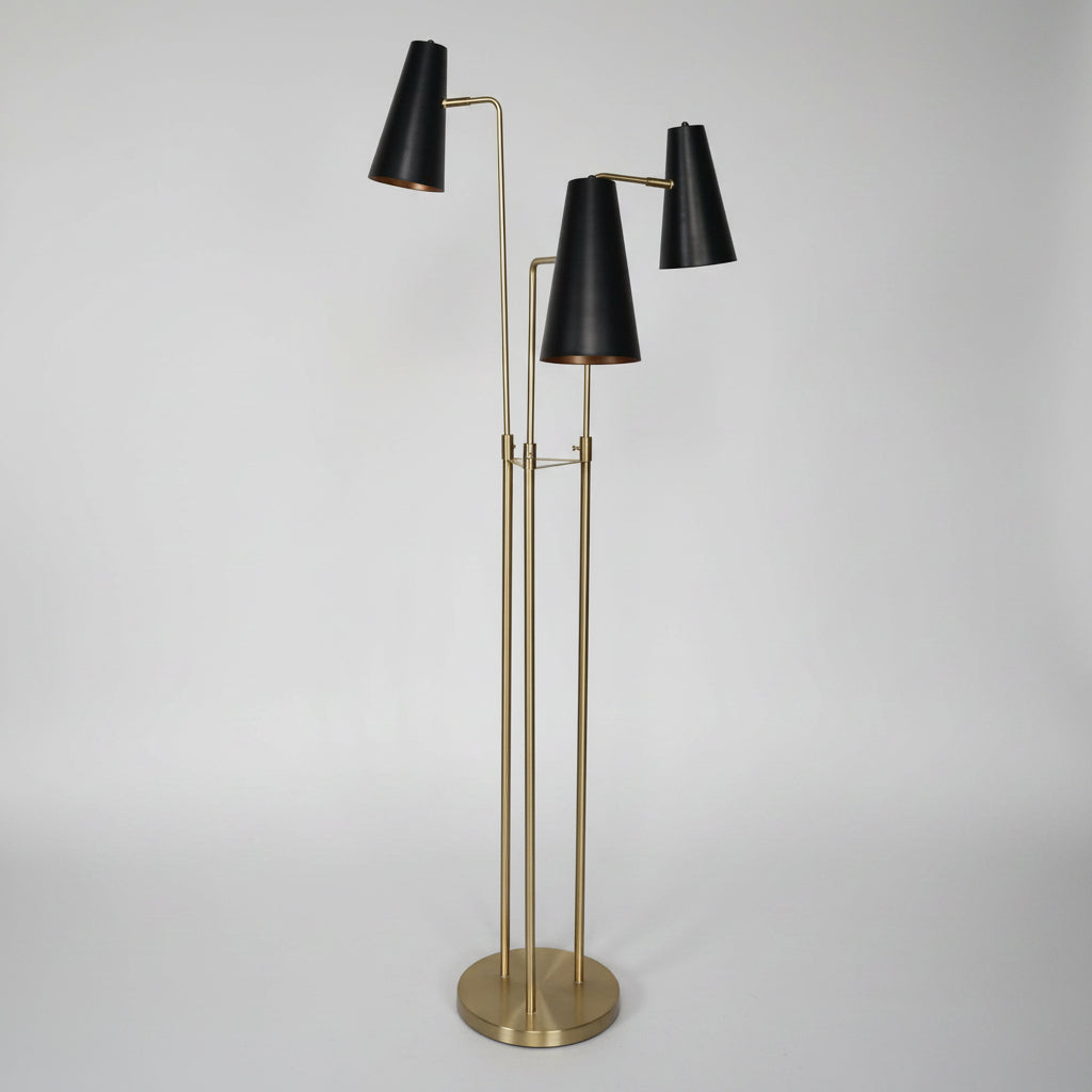 Sarantino Three Metal Shade Modern Floor Lamp
