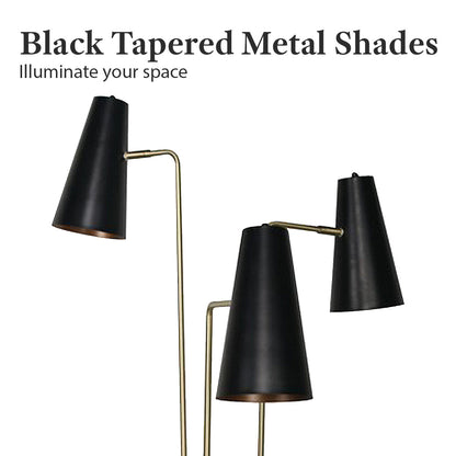 Sarantino Three Metal Shade Modern Floor Lamp