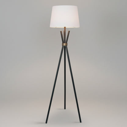 Sarantino Tripod Floor Lamp in Metal and Antique Brass