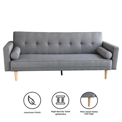 Sarantino Madison Sofa Bed Light Grey Linen Suite