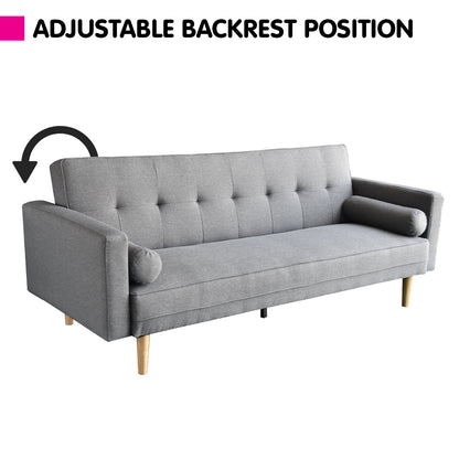 Sarantino Madison Sofa Bed Light Grey Linen Suite