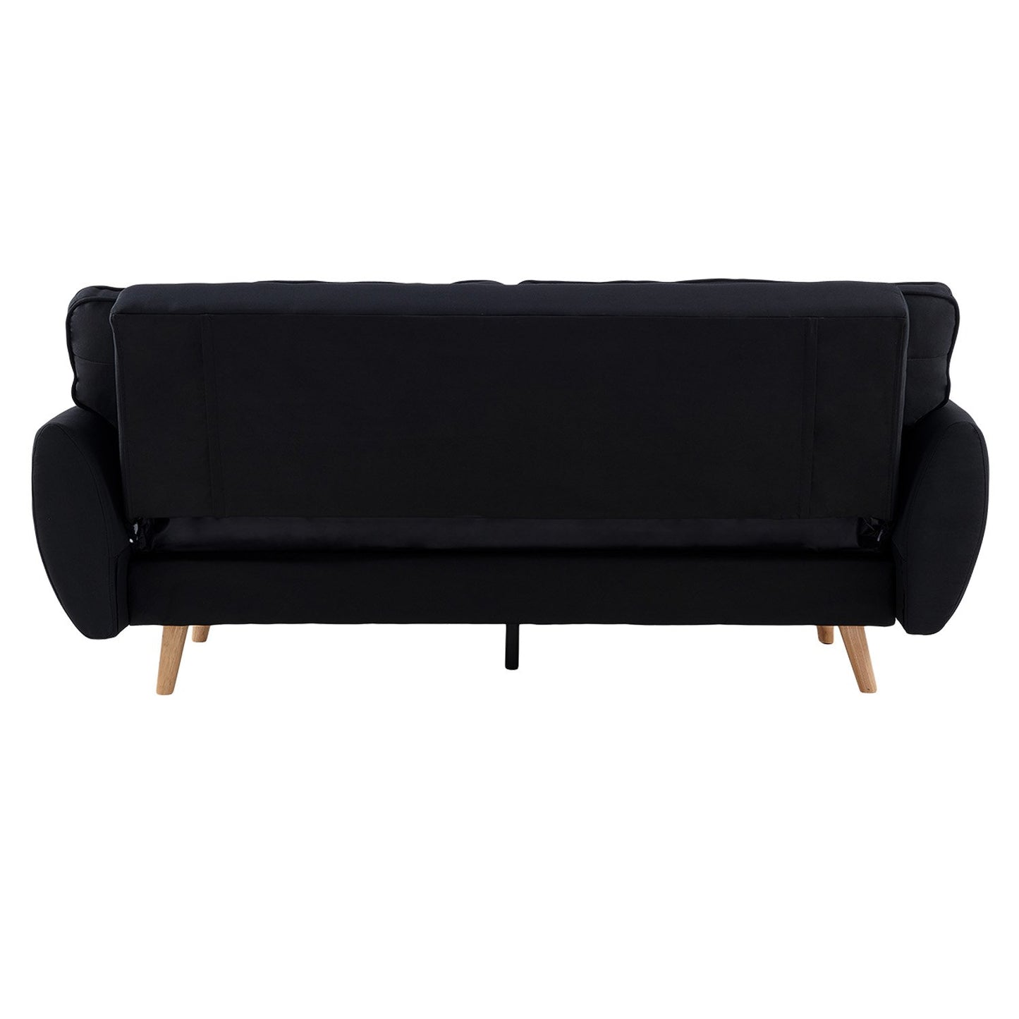 Sarantino 3 Seater Modular Linen Fabric Sofa Bed - Black