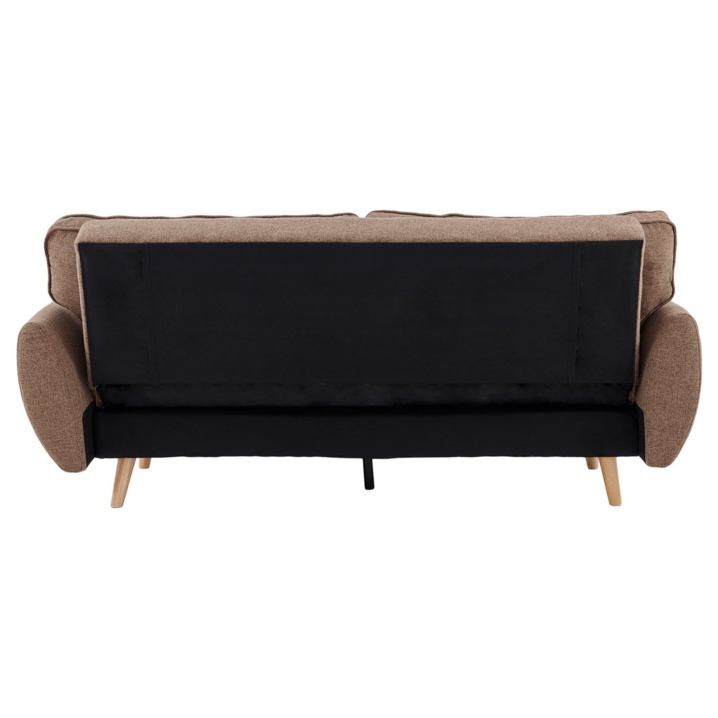 Sarantino 3 Seater Modular Linen Fabric Sofa Bed - Brown