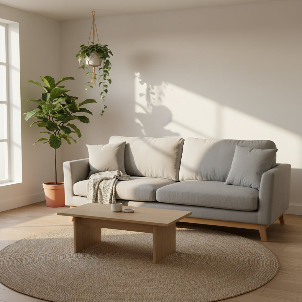 Sarantino 3 Seater Faux Velvet Sofa Bed - Light Grey