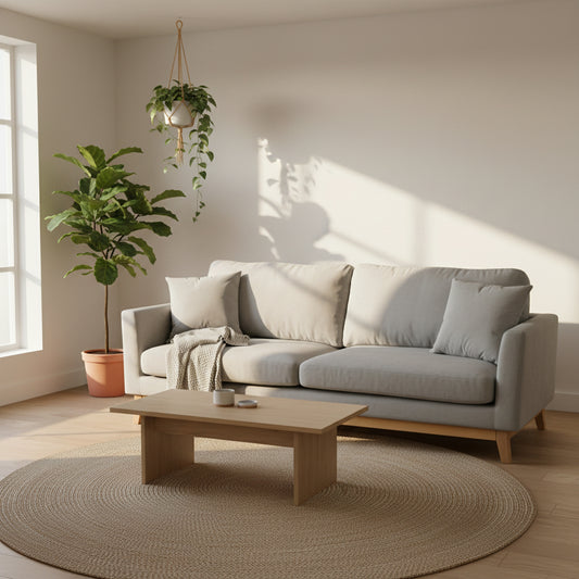 Sarantino 3 Seater Faux Velvet Sofa Bed - Light Grey