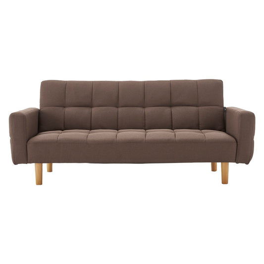 Sarantino 3-Seater Fabric Sofa Bed - Brown