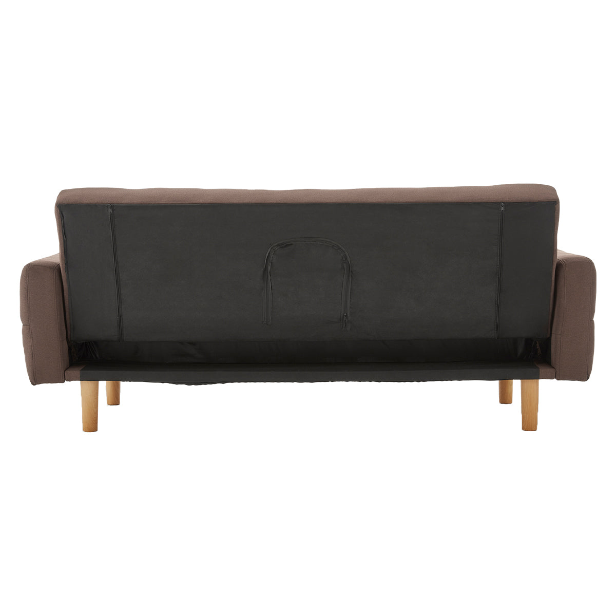 Sarantino 3-Seater Fabric Sofa Bed - Brown