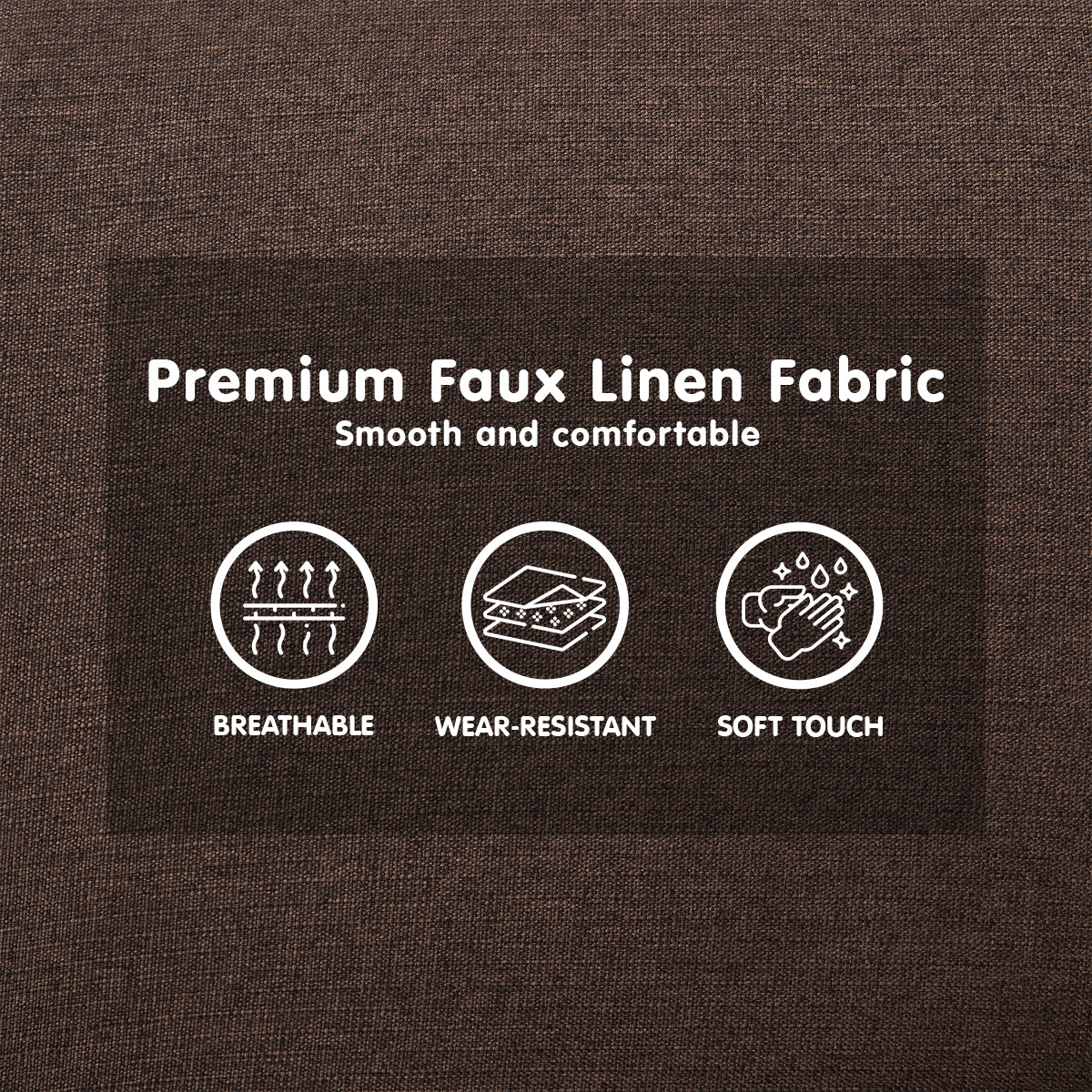 Sarantino 3-Seater Fabric Sofa Bed - Brown