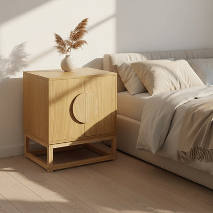 Sarantino Luca Minimal Bedside Table - Natural