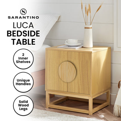 Sarantino Luca Minimal Bedside Table - Natural