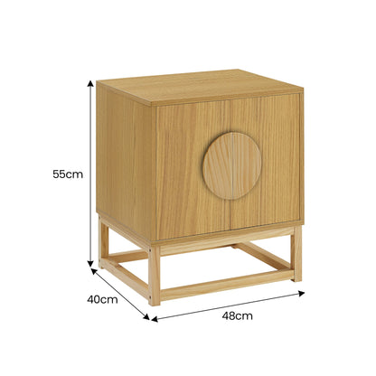 Sarantino Luca Minimal Bedside Table - Natural