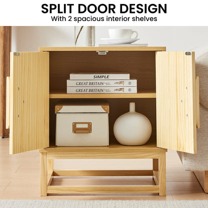 Sarantino Luca Minimal Bedside Table - Natural