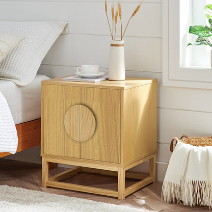 Sarantino Luca Minimal Bedside Table - Natural