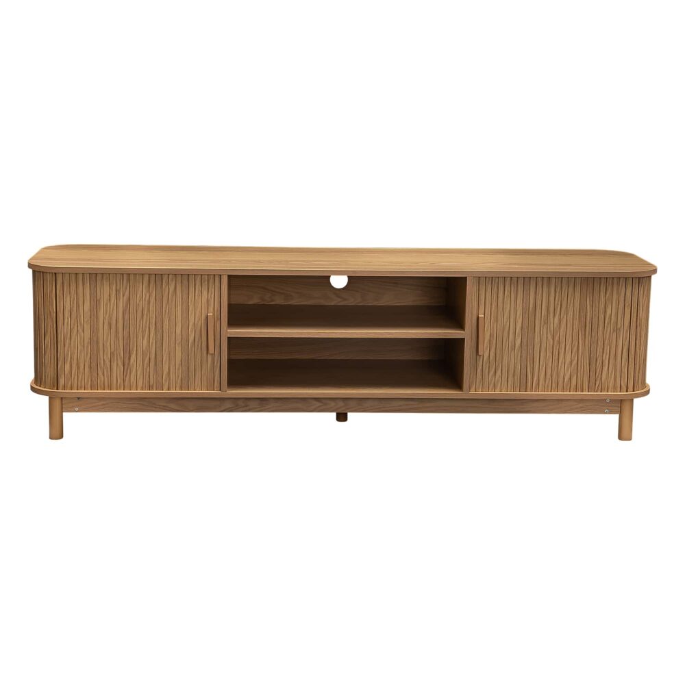 Ribbed Natural Entertainment Unit 160cm