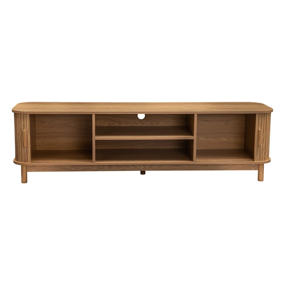 Ribbed Natural Entertainment Unit 160cm