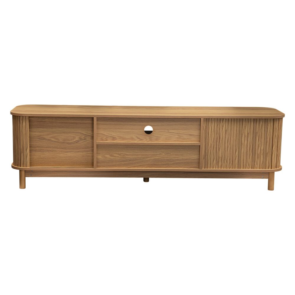 Ribbed Natural Entertainment Unit 160cm