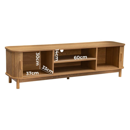Ribbed Natural Entertainment Unit 160cm