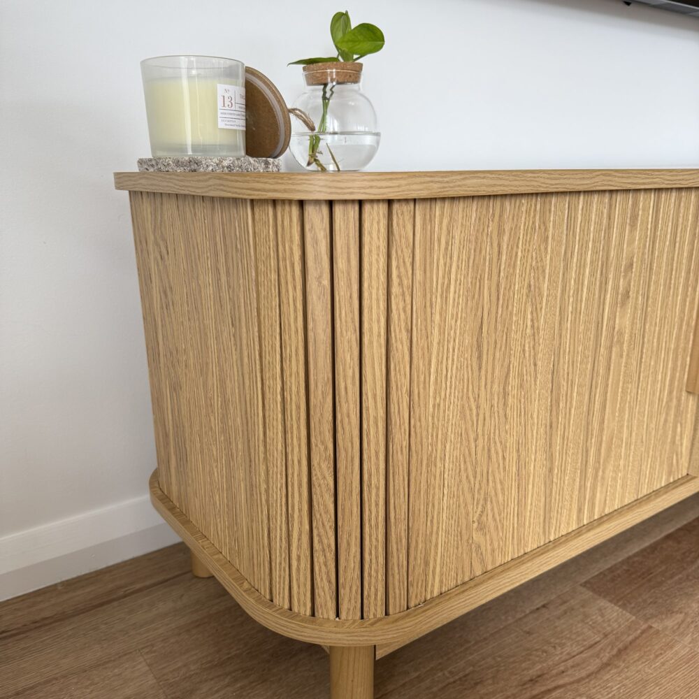 Ribbed Natural Entertainment Unit 160cm