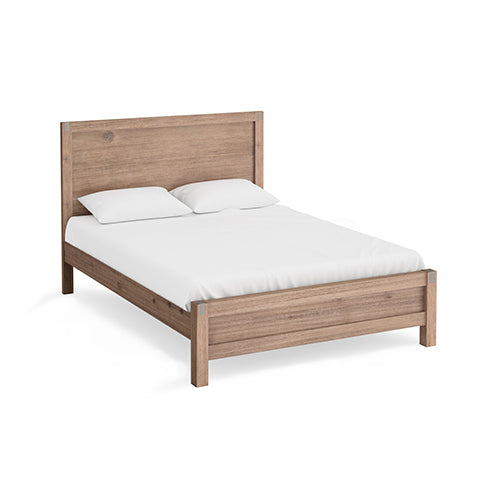 Nowra Bed Frame in Solid Wood Veneered Acacia- Oak