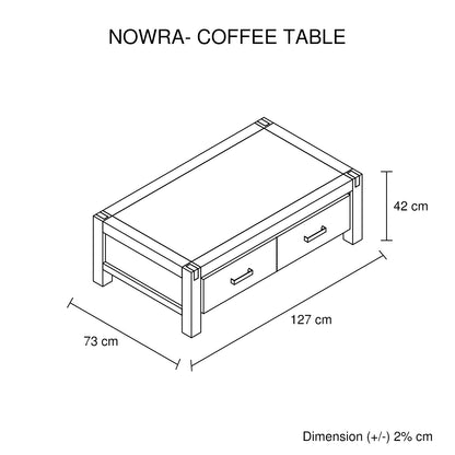 Coffee Table Solid Acacia Wood & Veneer - Chocolate