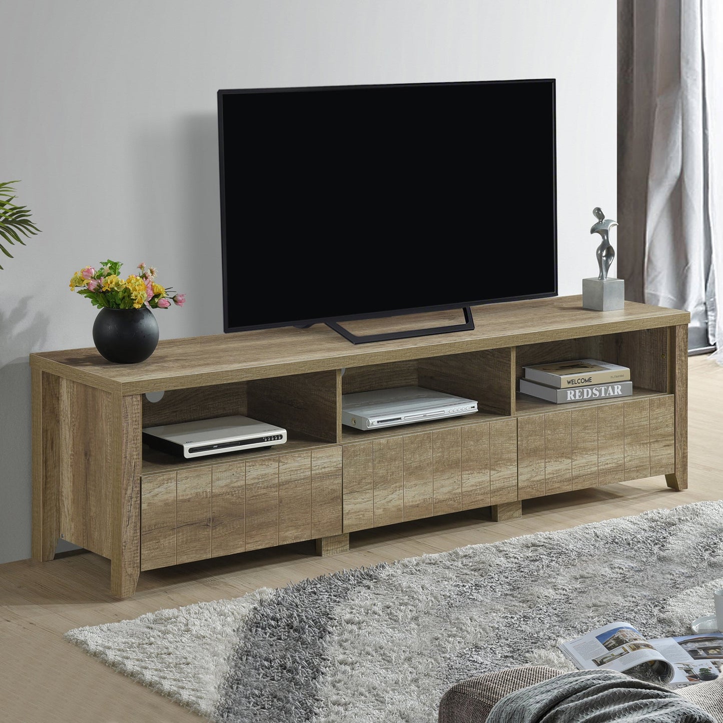 TV Cabinet 3 Storage Drawers with Shelf