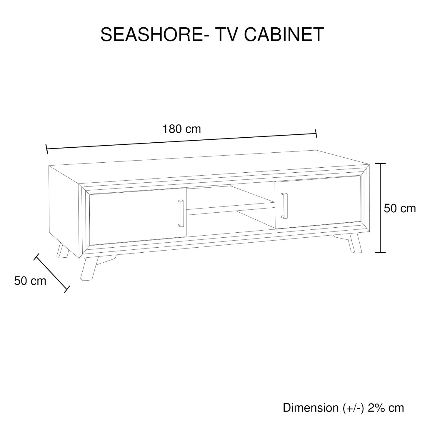 TV Cabinet with 2 Storage Drawers
