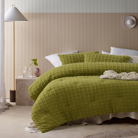 Vintage Design Homewares Parquet Cacti Green Comforter Set - Queen
