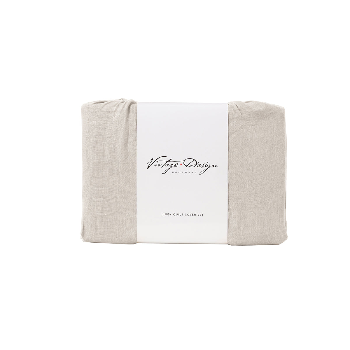 Vintage Design Homewares Natural French Linen Quilt Cover Set - Queen