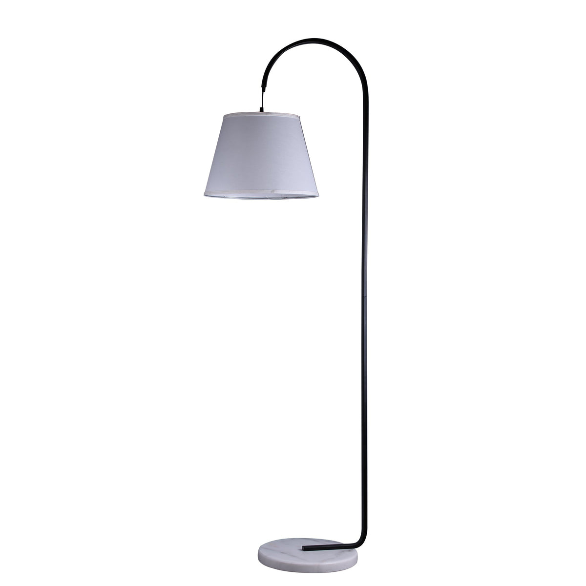 Thea Floor Lamp with Marble Base – White & Black