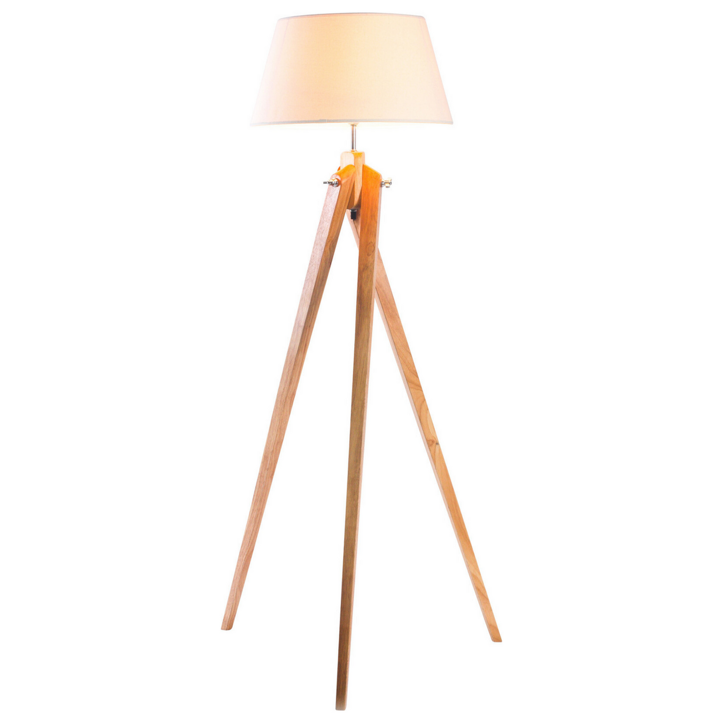 Large Tripod Lamp Linen Shade Retro Twist