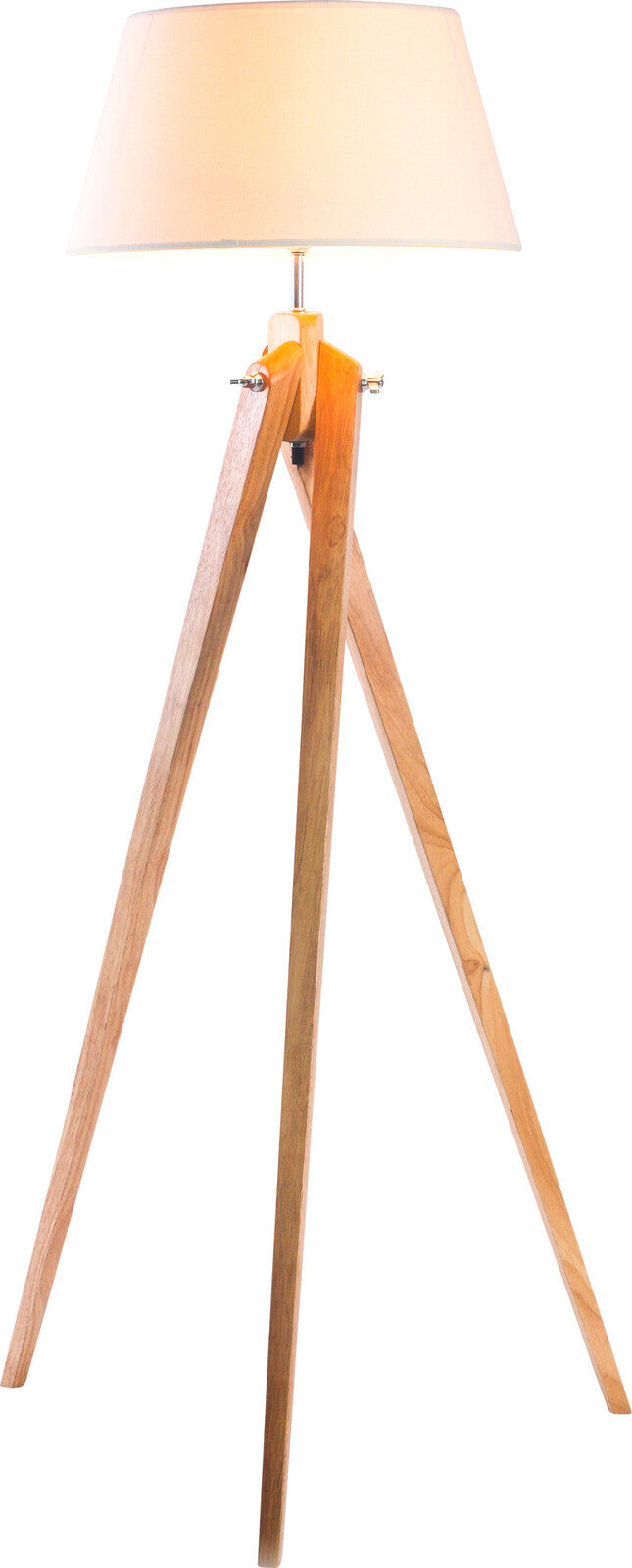 Large Tripod Lamp Linen Shade Retro Twist