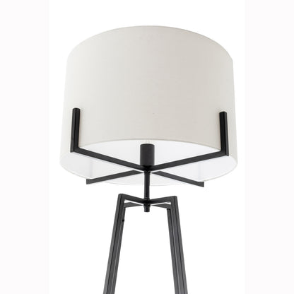 Modern Dimmable Floor Lamp w/ Linen Shade - Matte Black