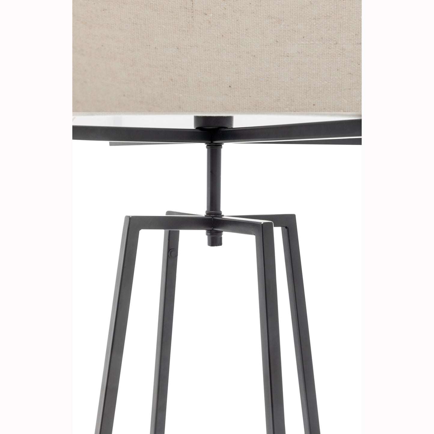 Modern Dimmable Floor Lamp w/ Linen Shade - Matte Black