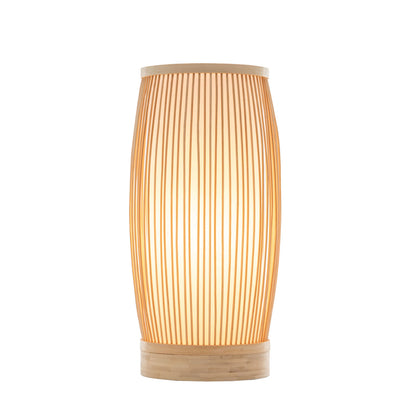 Natural Woven Bamboo Cylinder Table Lamp