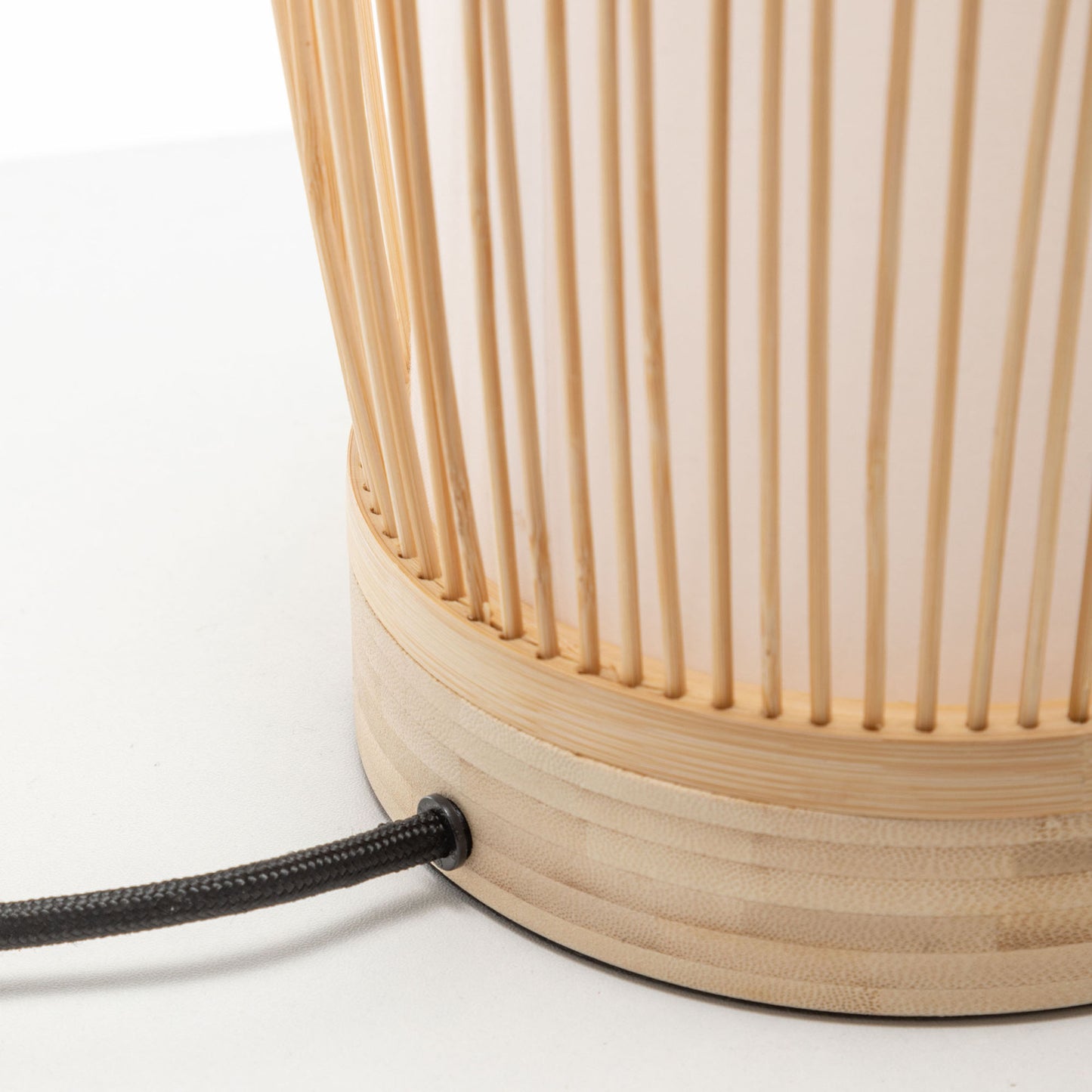 Natural Woven Bamboo Cylinder Table Lamp