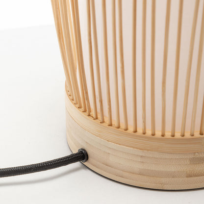 Natural Woven Bamboo Cylinder Table Lamp