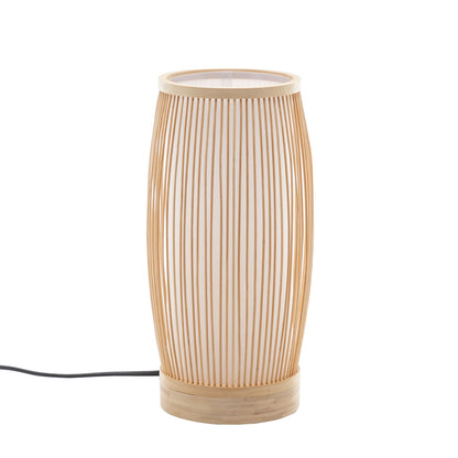 Natural Woven Bamboo Cylinder Table Lamp