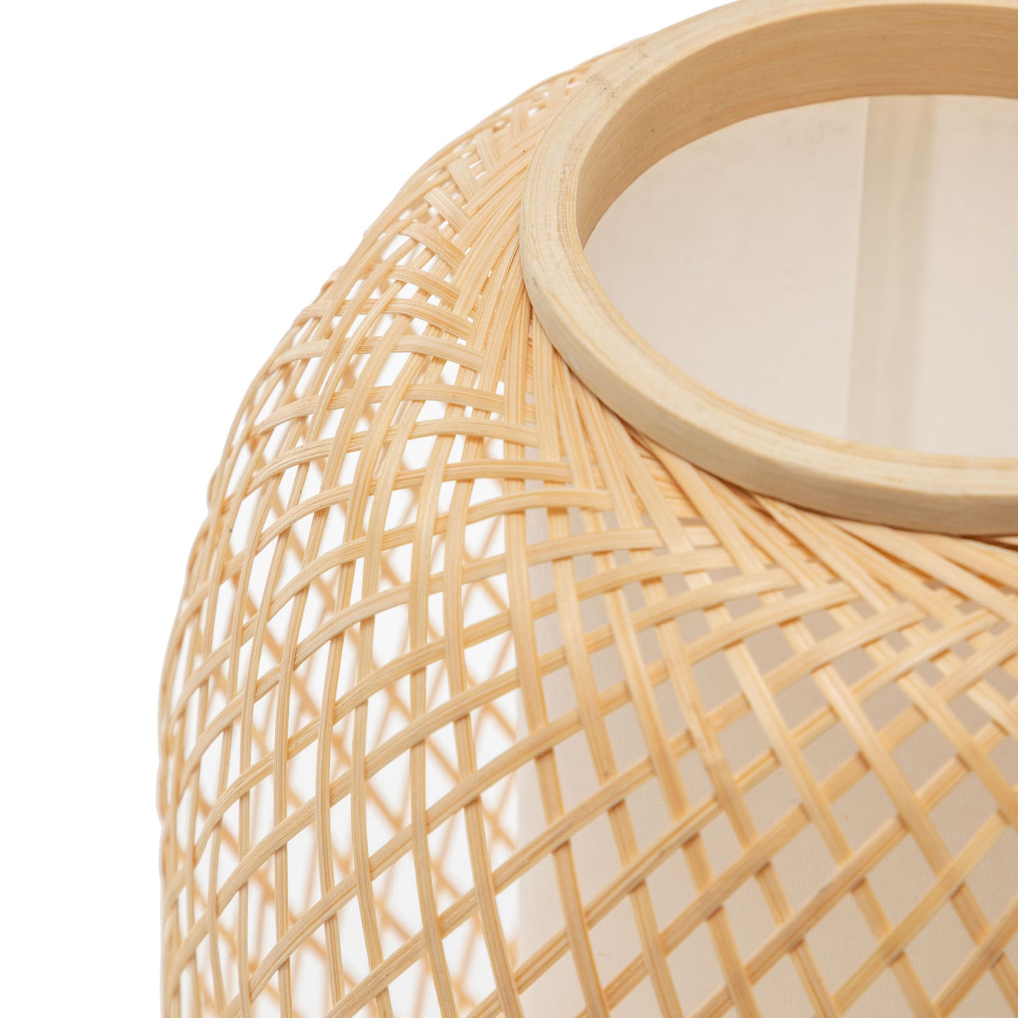 Natural Woven Bamboo Oval Table Lamp