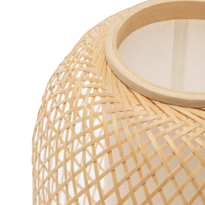 Natural Woven Bamboo Oval Table Lamp