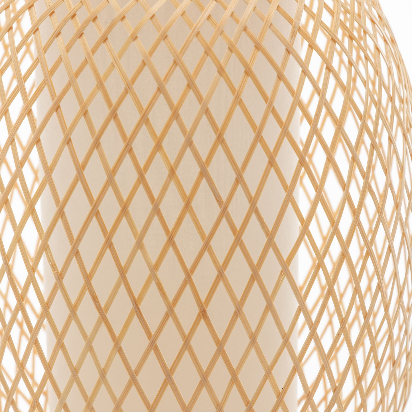 Natural Woven Bamboo Oval Table Lamp