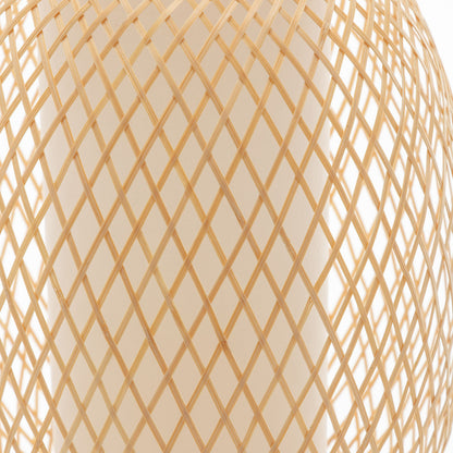 Natural Woven Bamboo Oval Table Lamp