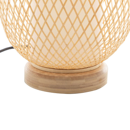 Natural Woven Bamboo Oval Table Lamp