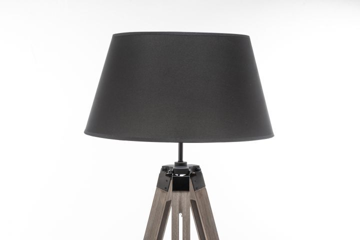 Retro Wooden Tripod Floor Lamp