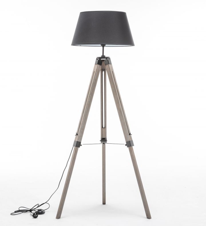 Retro Wooden Tripod Floor Lamp