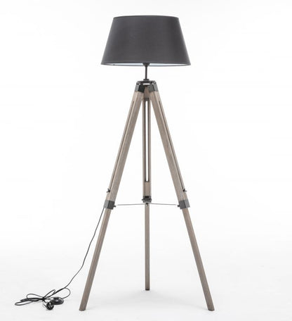 Retro Wooden Tripod Floor Lamp