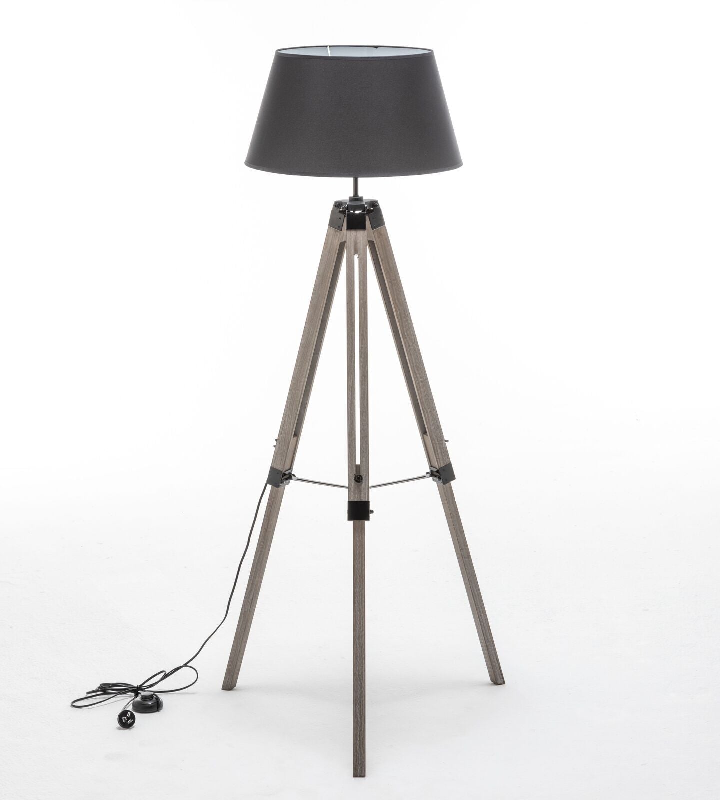 Retro Wooden Tripod Floor Lamp