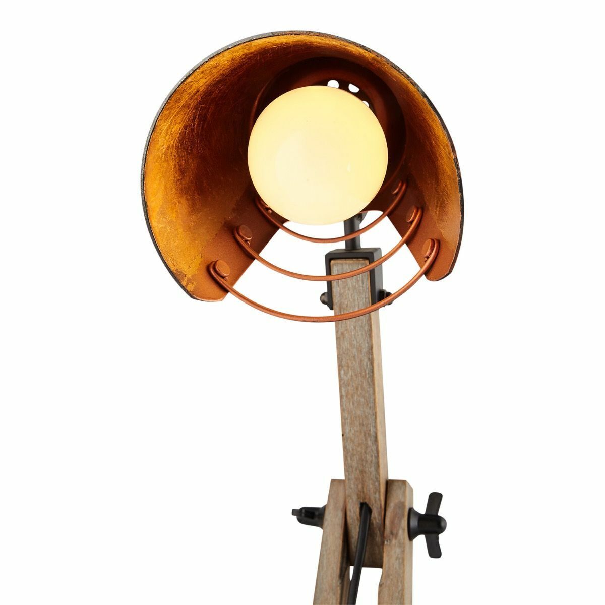 Scandi Modern Wooden Table Lamp - Rustic Retro
