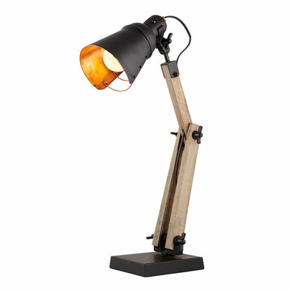 Scandi Modern Wooden Table Lamp - Rustic Retro