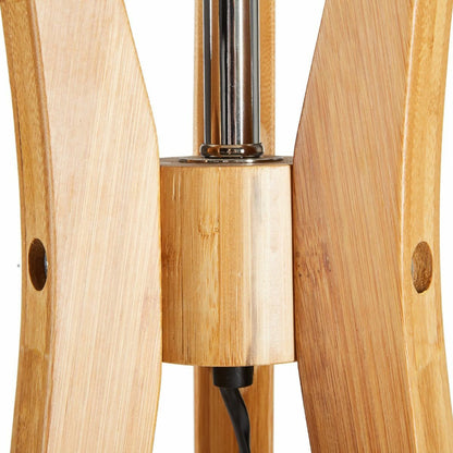 Modern Tripod Floor Lamp Linen Shade - Wooden Scandi