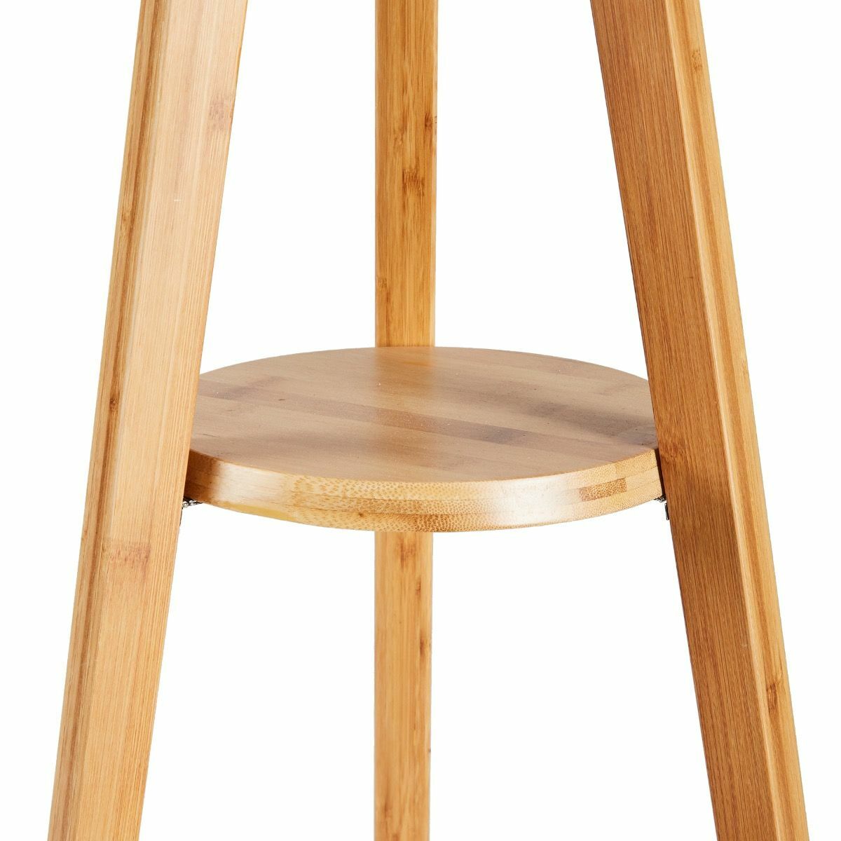 Modern Tripod Floor Lamp Linen Shade - Wooden Scandi